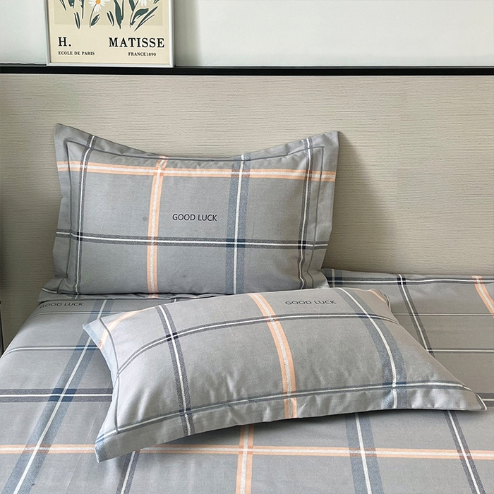 91家纺网 家纺一手货源 找家纺 帛美家纺 2025年新款加厚纯棉全棉磨毛印花四件套 法兰克-灰