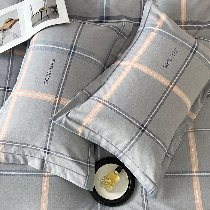 91家纺网 家纺一手货源 找家纺 帛美家纺 2025年新款加厚纯棉全棉磨毛印花四件套 法兰克-灰