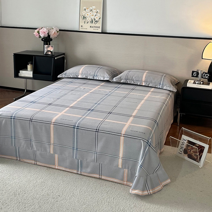 91家纺网 家纺一手货源 找家纺 帛美家纺 2025年新款加厚纯棉全棉磨毛印花四件套 法兰克-灰