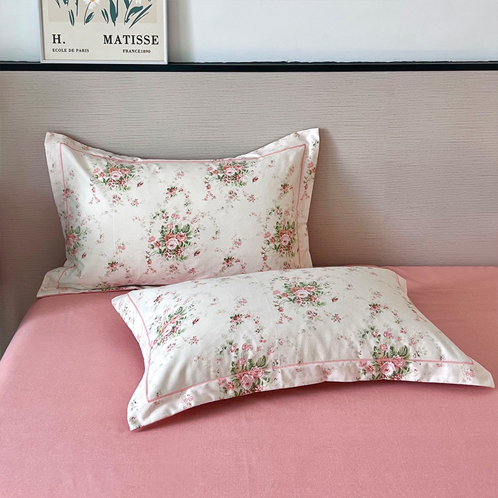 91家纺网 家纺一手货源 找家纺 帛美家纺 2025年新款加厚纯棉全棉磨毛印花四件套 繁花似锦米