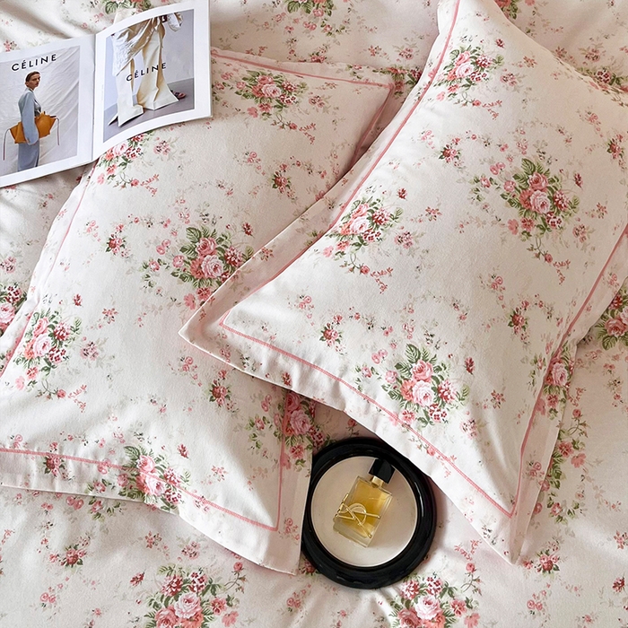 91家纺网 家纺一手货源 找家纺 帛美家纺 2025年新款加厚纯棉全棉磨毛印花四件套 繁花似锦米