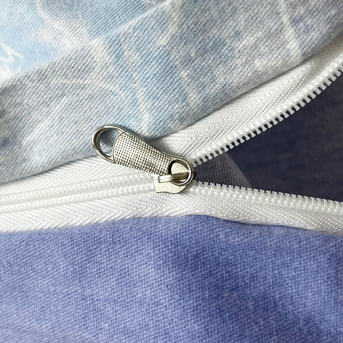 91家纺网 家纺一手货源 找家纺 帛美家纺 2025年新款加厚纯棉全棉磨毛印花四件套 花香满园-蓝