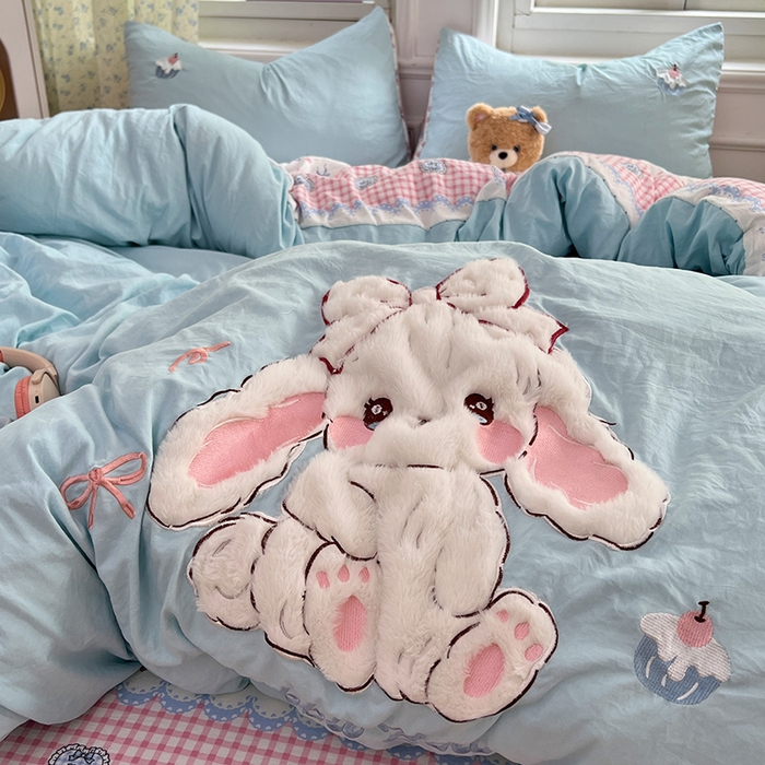 91家纺网 家纺一手货源 找家纺 （总）优尚佳生活馆 2025新款水洗棉印花贴布绣四件套【提供买家秀】