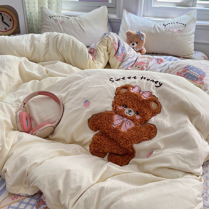 91家纺网 家纺一手货源 找家纺 （总）优尚佳生活馆 2025新款水洗棉印花贴布绣四件套【提供买家秀】