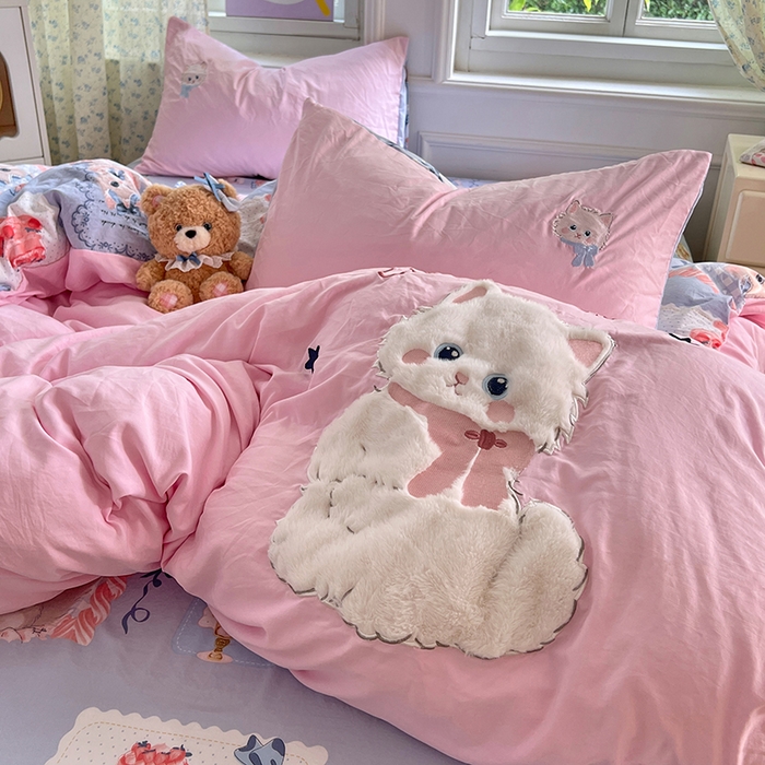 91家纺网 家纺一手货源 找家纺 （总）优尚佳生活馆 2025新款水洗棉印花贴布绣四件套【提供买家秀】