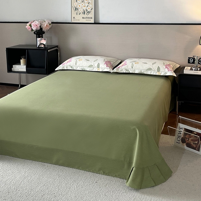 91家纺网 家纺一手货源 找家纺 帛美家纺 2025年新款加厚纯棉全棉磨毛印花四件套 花月令-米