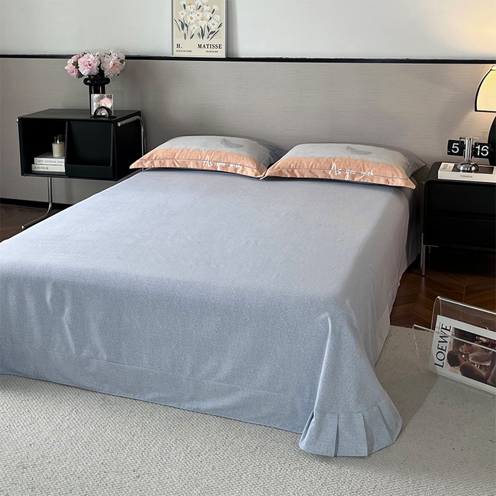 91家纺网 家纺一手货源 找家纺 帛美家纺 2025年新款加厚纯棉全棉磨毛印花四件套 莫吉托-灰