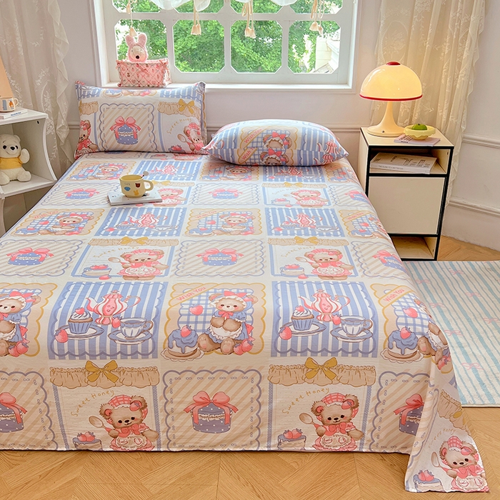 91家纺网 家纺一手货源 找家纺 （总）优尚佳生活馆 2025新款亲肤水洗棉印花床单单品床单单件单床单