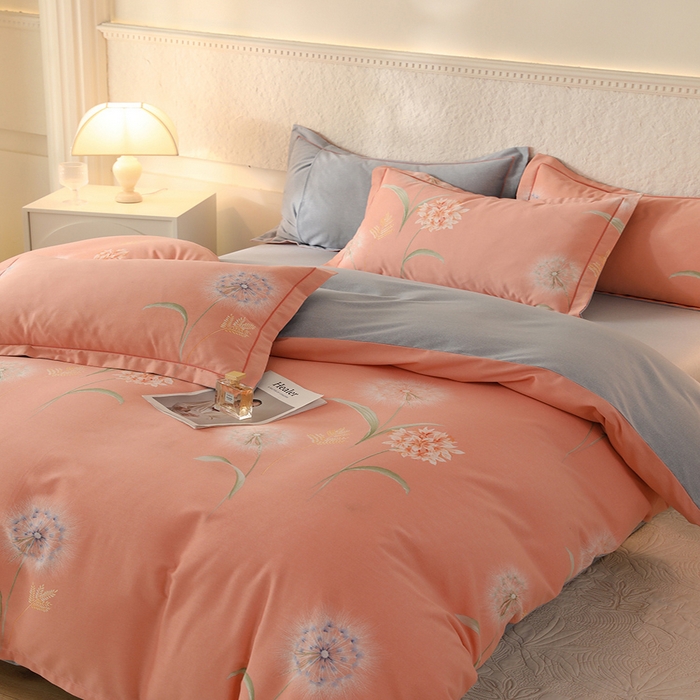 91家纺网 家纺一手货源 找家纺 帛美家纺 2025年新款加厚纯棉全棉磨毛印花四件套 茹薇