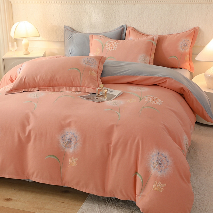 91家纺网 家纺一手货源 找家纺 帛美家纺 2025年新款加厚纯棉全棉磨毛印花四件套 茹薇