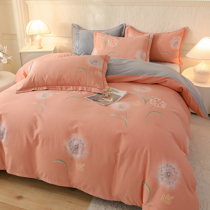 91家纺网 家纺一手货源 找家纺 帛美家纺 2025年新款加厚纯棉全棉磨毛印花四件套 茹薇