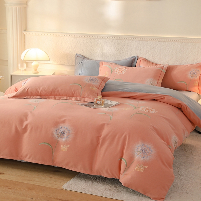 91家纺网 家纺一手货源 找家纺 帛美家纺 2025年新款加厚纯棉全棉磨毛印花四件套 茹薇