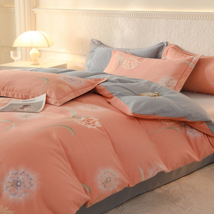 91家纺网 家纺一手货源 找家纺 帛美家纺 2025年新款加厚纯棉全棉磨毛印花四件套 茹薇