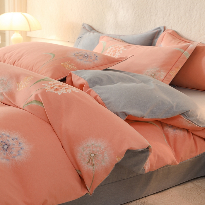 91家纺网 家纺一手货源 找家纺 帛美家纺 2025年新款加厚纯棉全棉磨毛印花四件套 茹薇