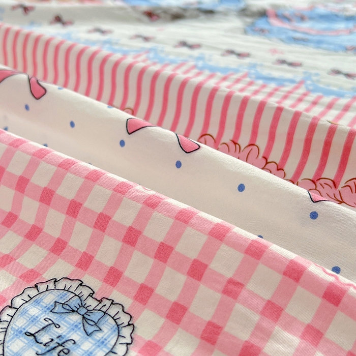 91家纺网 家纺一手货源 找家纺 优尚佳生活馆 2025新款亲肤水洗棉印花床单单品床单单件单床单 床单款-安妮兔