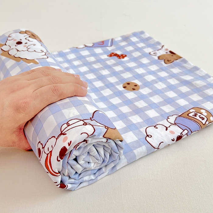 91家纺网 家纺一手货源 找家纺 优尚佳生活馆 2025新款亲肤水洗棉印花床单单品床单单件单床单 床单款-狗狗聚会