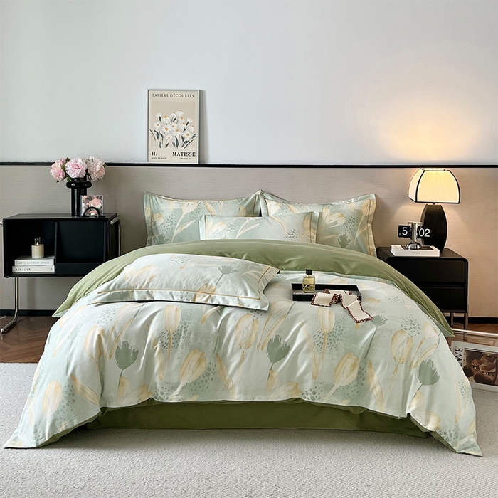 91家纺网 家纺一手货源 找家纺 帛美家纺 2025年新款加厚纯棉全棉磨毛印花四件套 往事随风