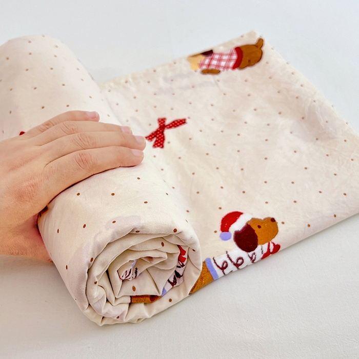 91家纺网 家纺一手货源 找家纺 优尚佳生活馆 2025新款亲肤水洗棉印花床单单品床单单件单床单 床单款-可爱腊肠狗