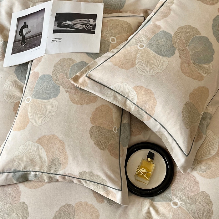 91家纺网 家纺一手货源 找家纺 帛美家纺 2025年新款加厚纯棉全棉磨毛印花四件套 乌木茶香-米