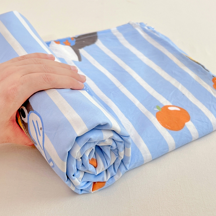 91家纺网 家纺一手货源 找家纺 优尚佳生活馆 2025新款亲肤水洗棉印花床单单品床单单件单床单 床单款-企鹅派对