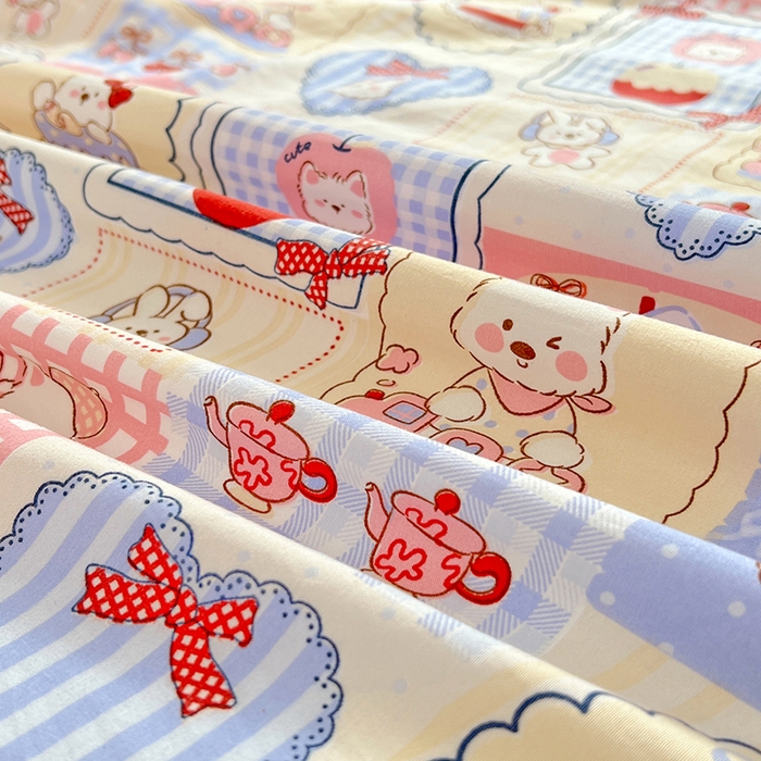 91家纺网 家纺一手货源 找家纺 优尚佳生活馆 2025新款亲肤水洗棉印花床单单品床单单件单床单 床单款-甜宠派对