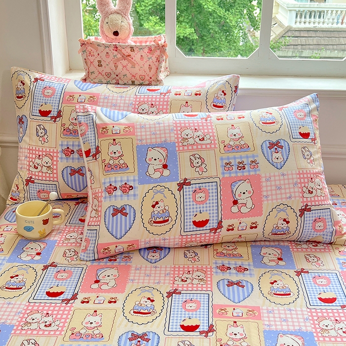 91家纺网 家纺一手货源 找家纺 优尚佳生活馆 2025新款亲肤水洗棉印花床单单品床单单件单床单 床单款-甜宠派对