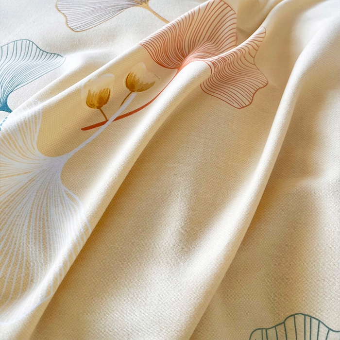 91家纺网 家纺一手货源 找家纺 帛美家纺 2025年新款加厚纯棉全棉磨毛印花四件套 一叶知秋