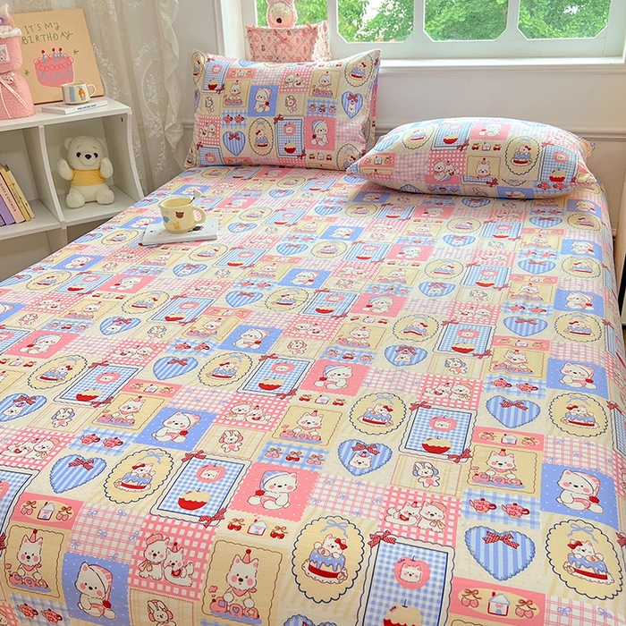 91家纺网 家纺一手货源 找家纺 优尚佳生活馆 2025新款亲肤水洗棉印花床单单品床单单件单床单 床单款-甜宠派对