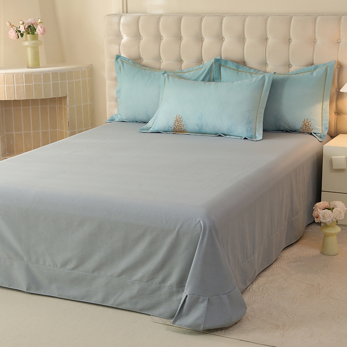 91家纺网 家纺一手货源 找家纺 帛美家纺 2025年新款加厚纯棉全棉磨毛印花四件套 影松半山