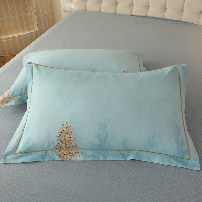 91家纺网 家纺一手货源 找家纺 帛美家纺 2025年新款加厚纯棉全棉磨毛印花四件套 影松半山