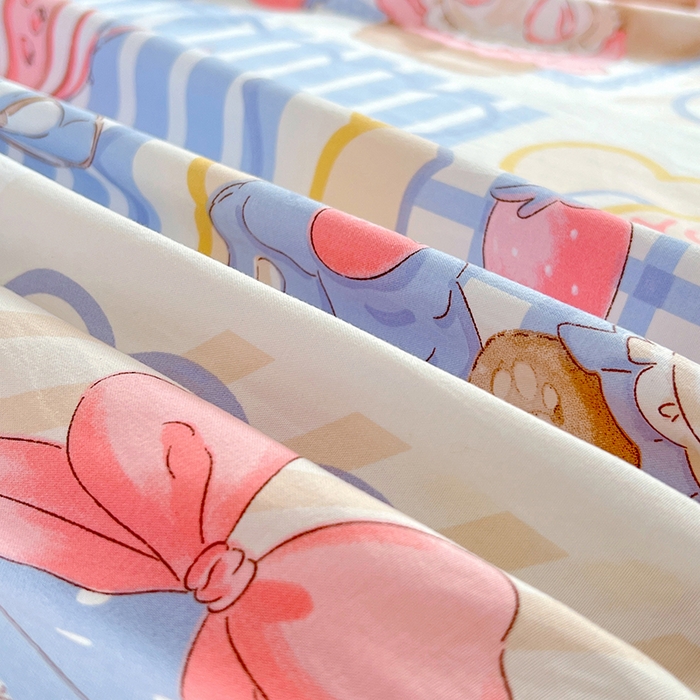 91家纺网 家纺一手货源 找家纺 优尚佳生活馆 2025新款亲肤水洗棉印花床单单品床单单件单床单 床单款-熊熊下午茶