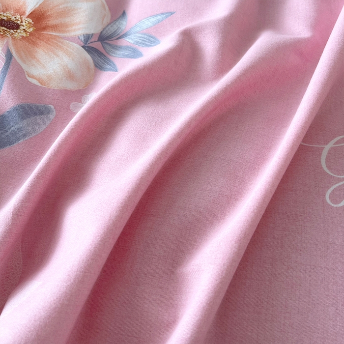 91家纺网 家纺一手货源 找家纺 帛美家纺 2025年新款加厚纯棉全棉磨毛印花四件套 遇春雪-粉