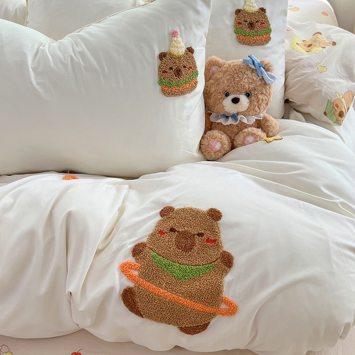 91家纺网 家纺一手货源 找家纺 （总）优尚佳生活馆 2025新款水洗棉印花毛巾绣四件套【提供买家秀】