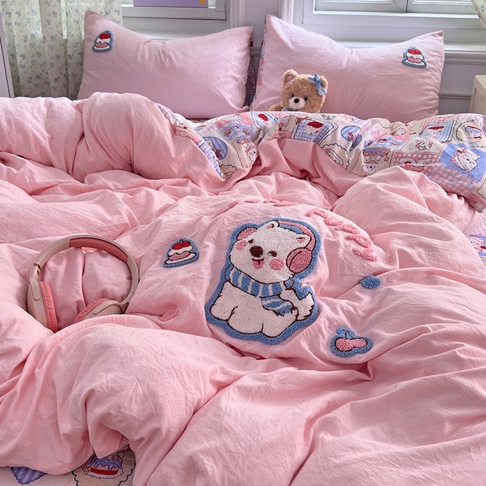 91家纺网 家纺一手货源 找家纺 优尚佳生活馆 2025新款水洗棉印花毛巾绣四件套【提供买家秀】 西高地