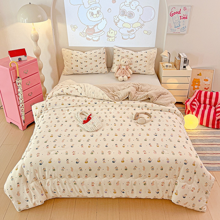 91家纺网 家纺一手货源 找家纺 （总）Mata蔓塔家 2025新款云感针织全棉纯棉花边豆豆被冬被春秋被被子被芯