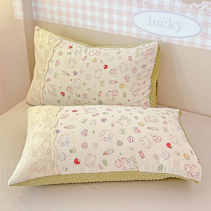 91家纺网 家纺一手货源 找家纺 Mata蔓塔家 2025新款云感针织全棉纯棉花边豆豆被冬被春秋被被子被芯 甜品猫星球