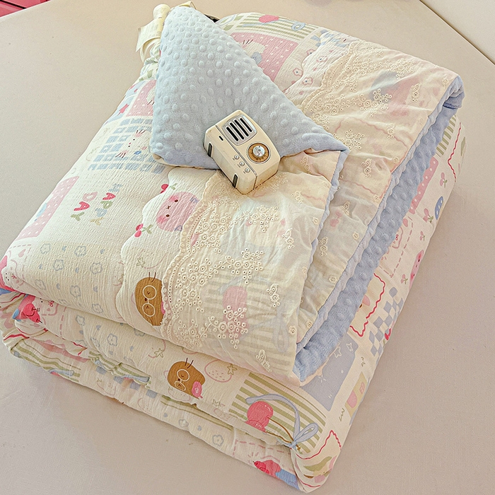 91家纺网 家纺一手货源 找家纺 Mata蔓塔家 2025新款云感针织全棉纯棉花边豆豆被冬被春秋被被子被芯 奶油块块