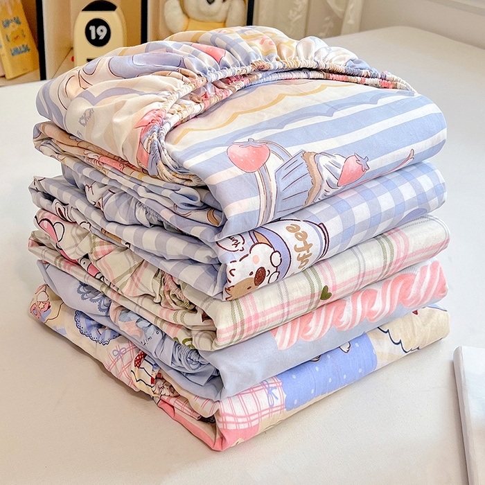 91家纺网 家纺一手货源 找家纺 优尚佳生活馆 2025新款亲肤水洗棉印花床笠单品床笠单件单床笠 组合图仅供展示