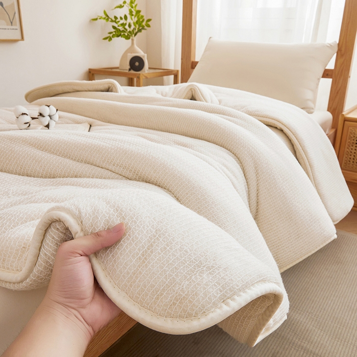 91家纺网 家纺一手货源 找家纺 （总）晓时候2025新款鱼鳞网新疆棉花被学生宿舍加厚冬被春秋被芯棉絮床垫被子-宿舍款棉被