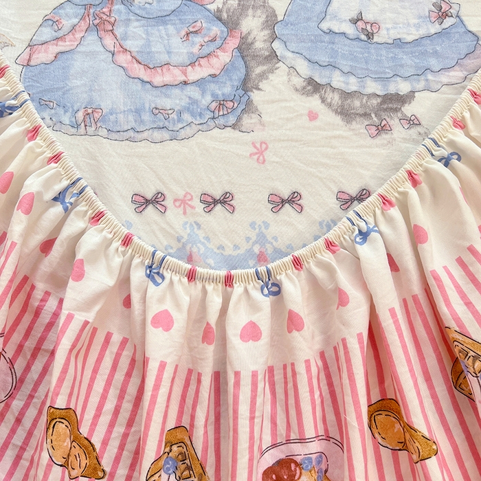 91家纺网 家纺一手货源 找家纺 优尚佳生活馆 2025新款亲肤水洗棉印花床笠单品床笠单件单床笠 床笠款-安妮兔