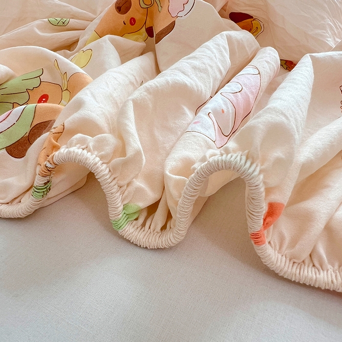 91家纺网 家纺一手货源 找家纺 优尚佳生活馆 2025新款亲肤水洗棉印花床笠单品床笠单件单床笠 床笠款-卡皮巴拉