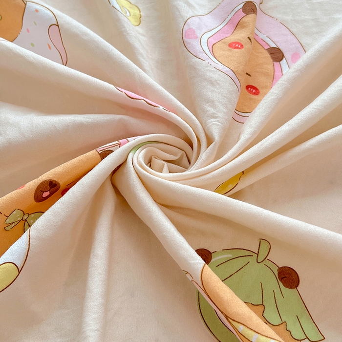 91家纺网 家纺一手货源 找家纺 优尚佳生活馆 2025新款亲肤水洗棉印花床笠单品床笠单件单床笠 床笠款-卡皮巴拉