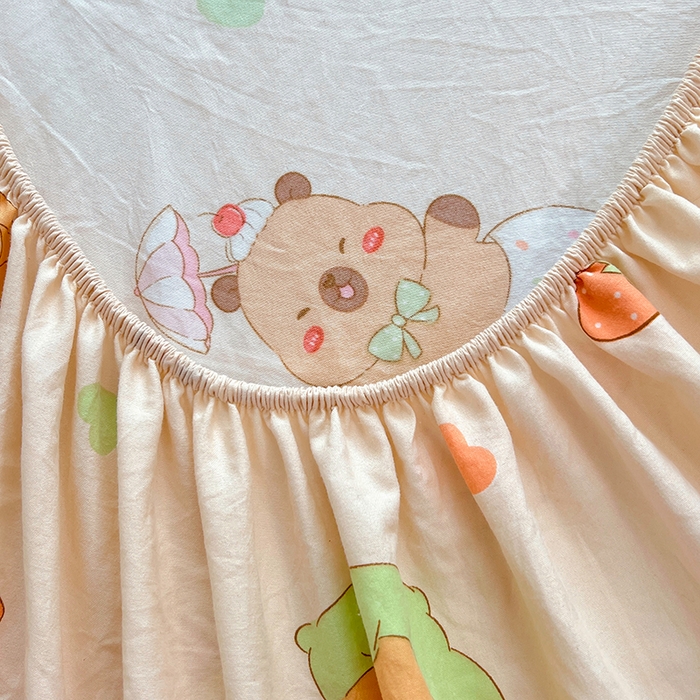 91家纺网 家纺一手货源 找家纺 优尚佳生活馆 2025新款亲肤水洗棉印花床笠单品床笠单件单床笠 床笠款-卡皮巴拉