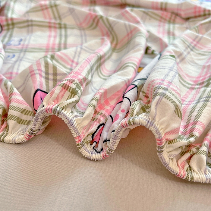 91家纺网 家纺一手货源 找家纺 优尚佳生活馆 2025新款亲肤水洗棉印花床笠单品床笠单件单床笠 床笠款-凯蒂猫