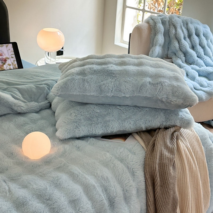 91家纺网 家纺一手货源 找家纺 （总）蓝极人  2025新款高克重大兔绒兔兔绒牛奶绒四件套