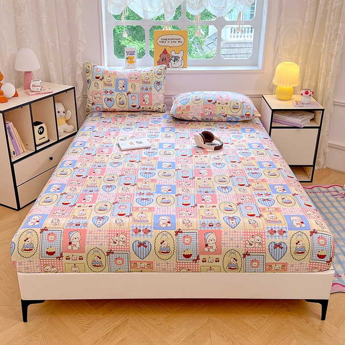 91家纺网 家纺一手货源 找家纺 优尚佳生活馆 2025新款亲肤水洗棉印花床笠单品床笠单件单床笠 床笠款-甜宠派对