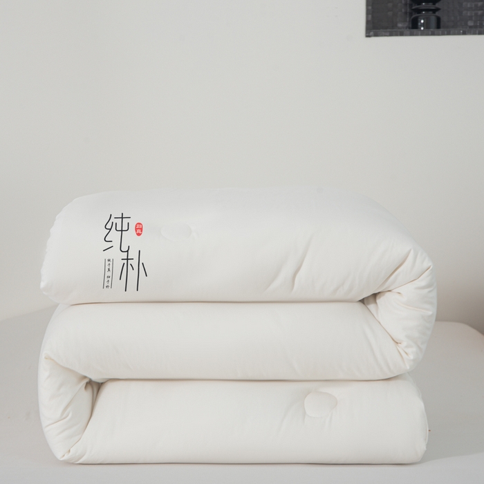 91家纺网 家纺一手货源 找家纺 爱宝被业 2025新款纯朴A类亲肤棉大豆被 纯朴-白