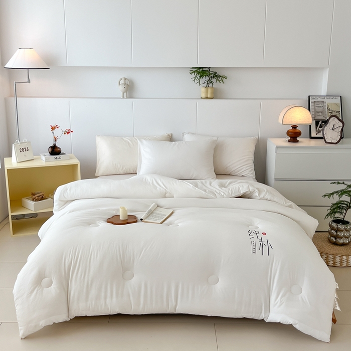 91家纺网 家纺一手货源 找家纺 （总）爱宝被业 2025新款纯朴A类亲肤棉大豆被