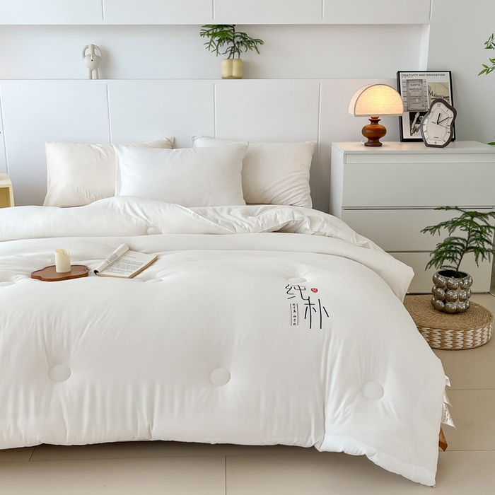 91家纺网 家纺一手货源 找家纺 （总）爱宝被业 2025新款纯朴A类亲肤棉大豆被