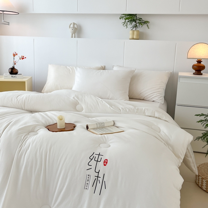 91家纺网 家纺一手货源 找家纺 （总）爱宝被业 2025新款纯朴A类亲肤棉大豆被